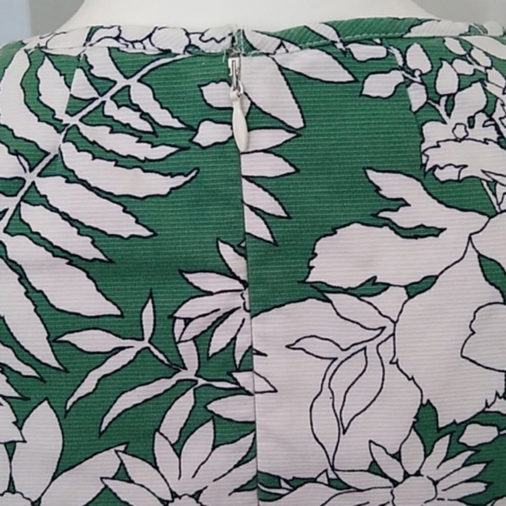 Boden Vivienne Green and White Floral Print Sheath Dress - Picture 7 of 16